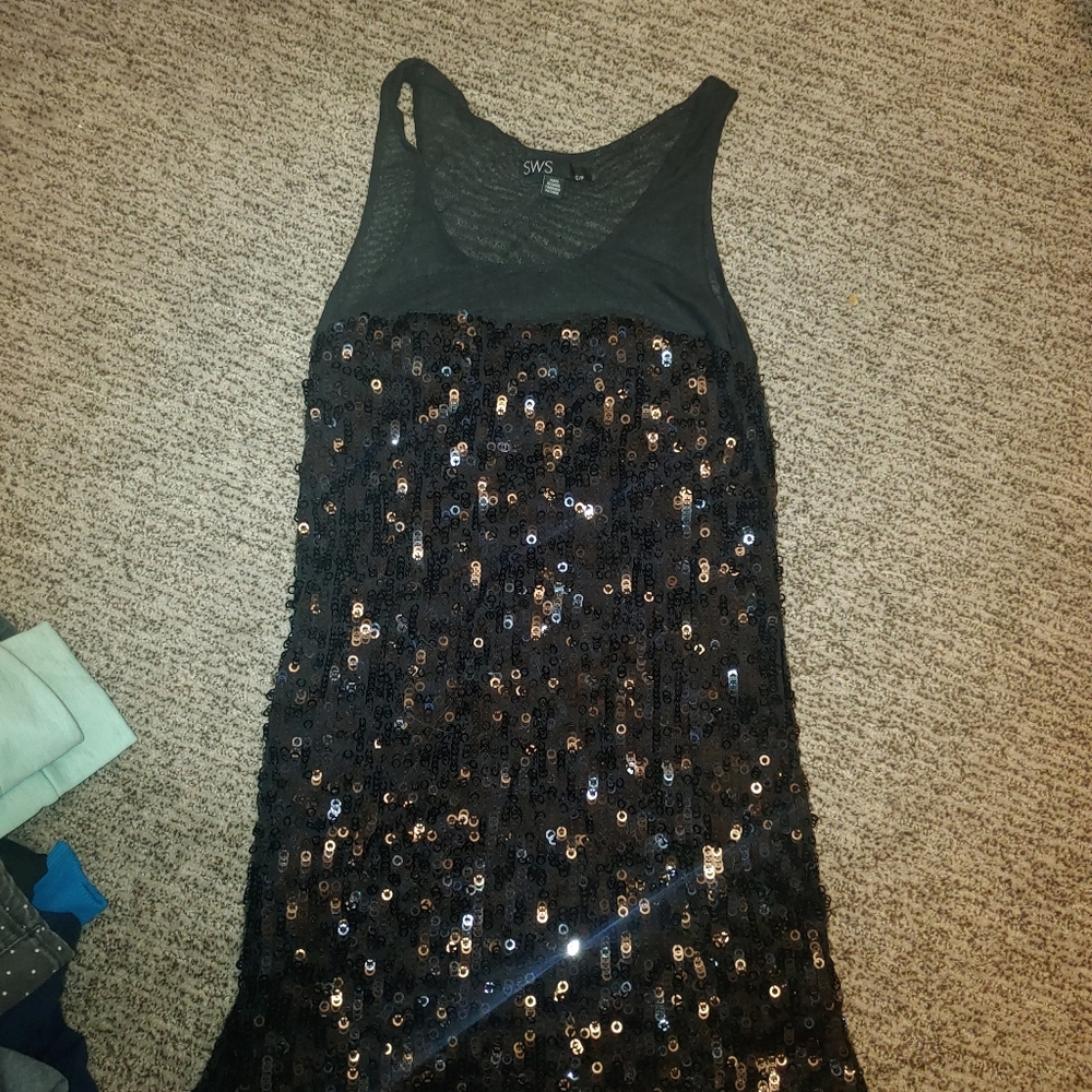 Black sequined dress